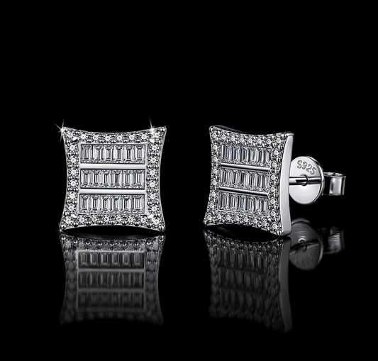 Noir Baguette Stud Earrings