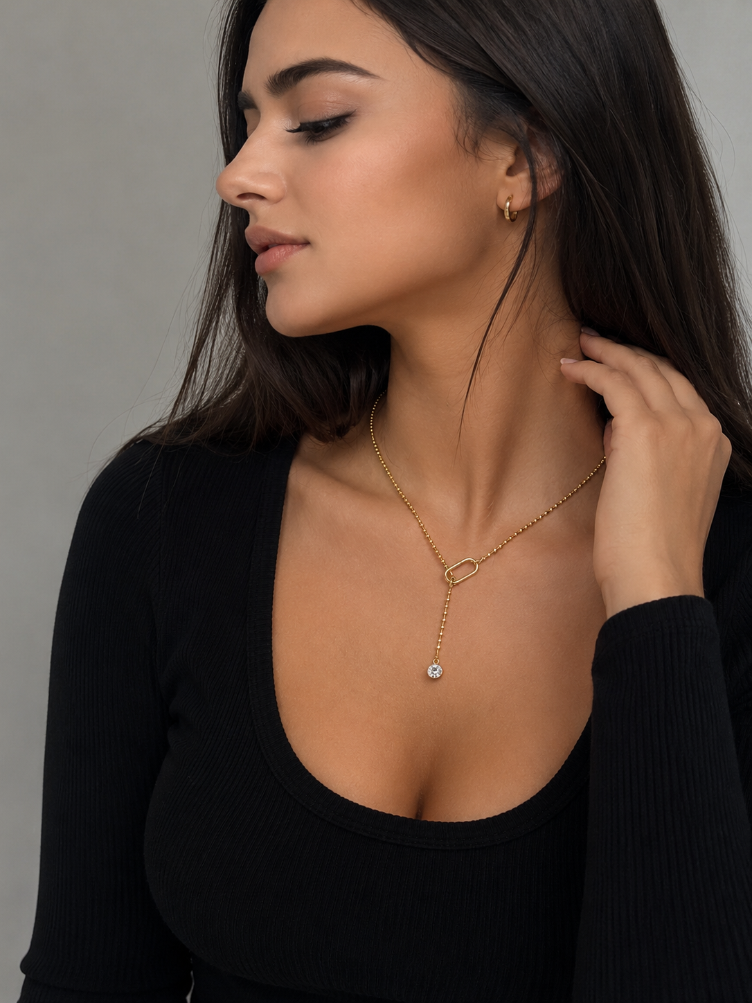 Luna Gold Moissanite Necklace