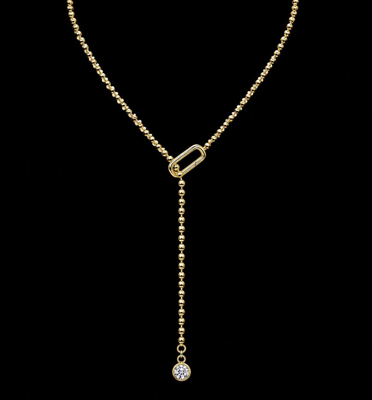Luna Gold Moissanite Necklace